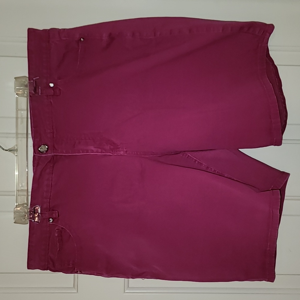 Avenue Fushia Denim Shorts